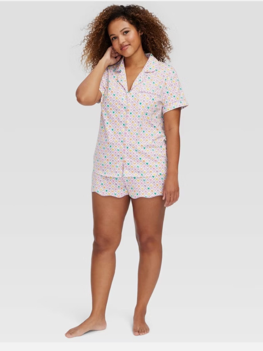 S, L, XXL, 1X, 2X - Roller Rabbit x Target Women's Geo Hearts Shorts Pajamas Set